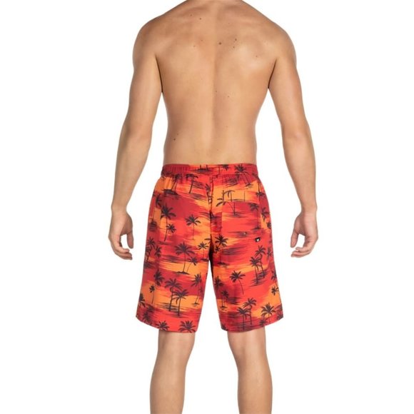 Brand New SAXX Men's Swim Cannonball Shorts in Red Palm Sunset - Picture 3 of 10